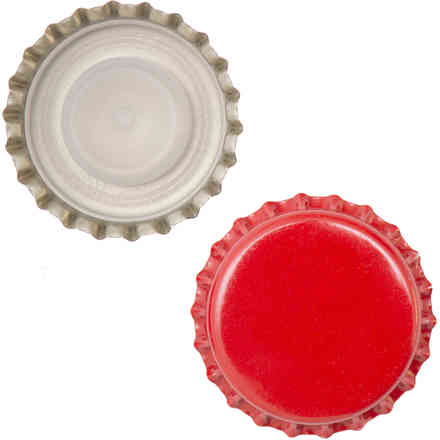 N°200 TAPPI CORONA ⌀29 mm con sottotappo/bidule lunga aperta - rosso - per  birra, spumante ecc