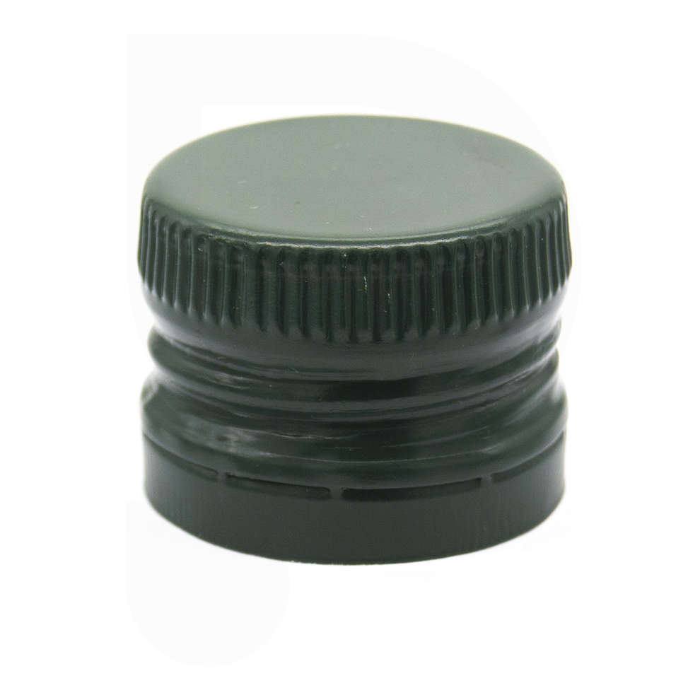 Tappo a vite bipezzo prefilettato verde con salvagoccia ⌀31,5 (100 pezzi)