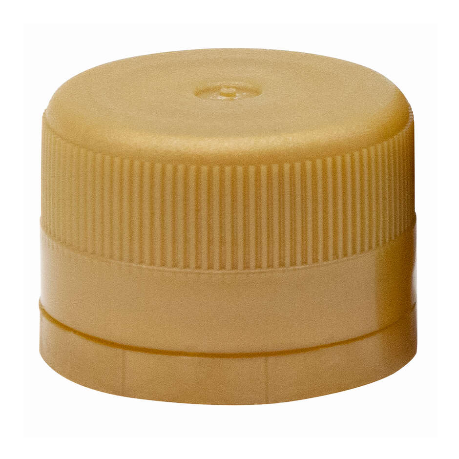 Tapón de rosca de plástico oro autosellante con antigoteo ⌀31,5 (100 pzas)