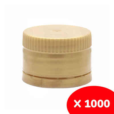 Tappo a vite in plastica Multidosing oro con salvagoccia ⌀31,5 (1000 pezzi)