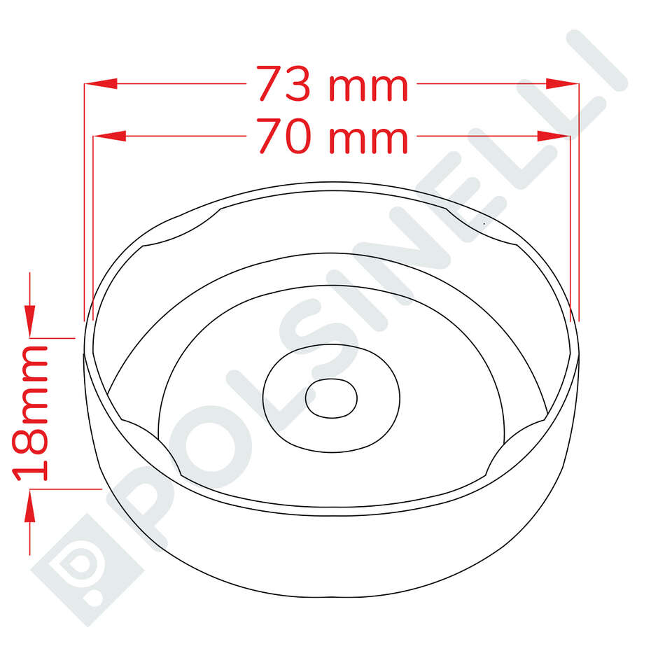 Tappo Alto Rame Ø70 con flip per vaso Ergo (50 pezzi)