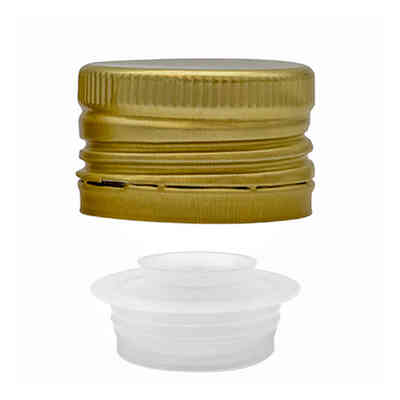 Tapón de rosca pre-roscado con salvagotas dorado ⌀31,5 (100 pzas)