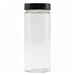 Tarro de vidrio ERGO 580 mL con tapones flip alta negro (unid. 24)