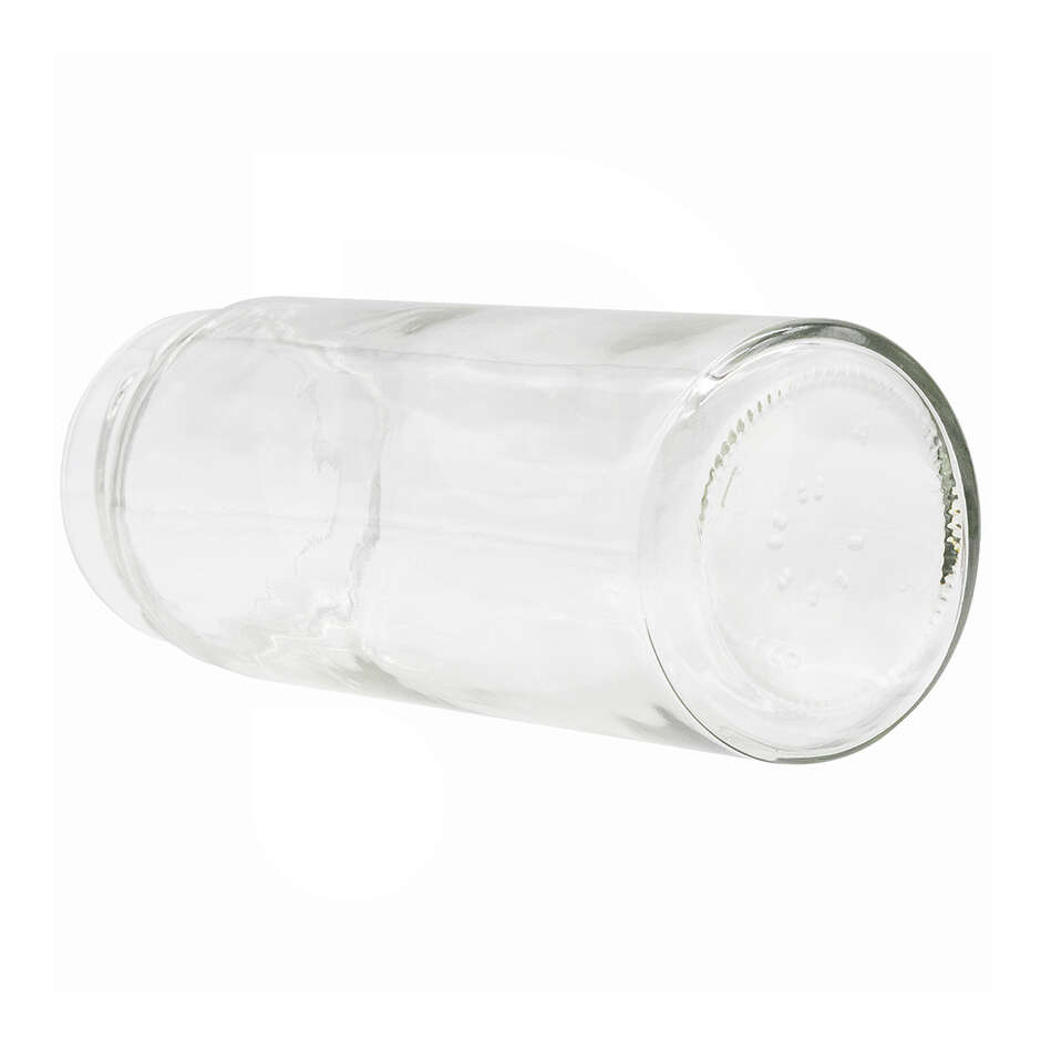 Tarro de vidrio ERGO 580 mL con tapones flip alta plata (unid. 24)
