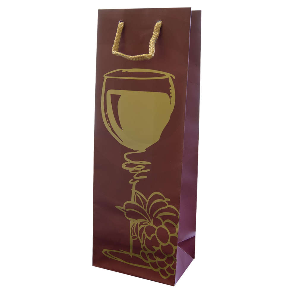 Tasche 1 Platz burgunderfarben mit Goldkelch (St. 10)