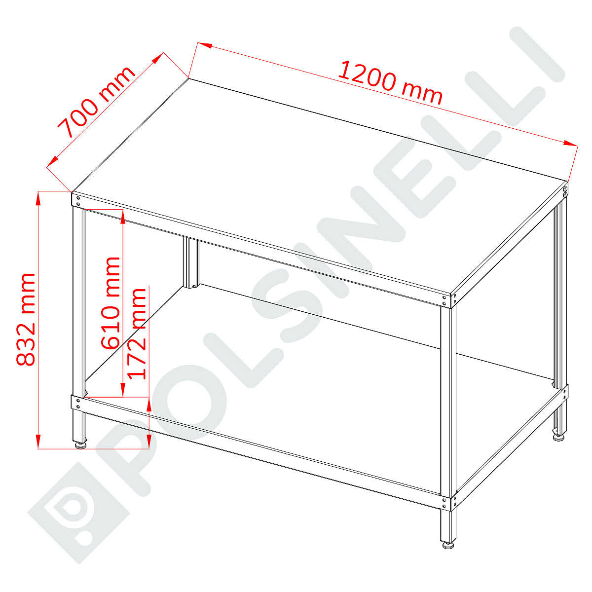 Tavolo A Giorno Completamente In Acciaio Inox Aisi 304 Senza Alzatina In Varie Misure - Foto 9