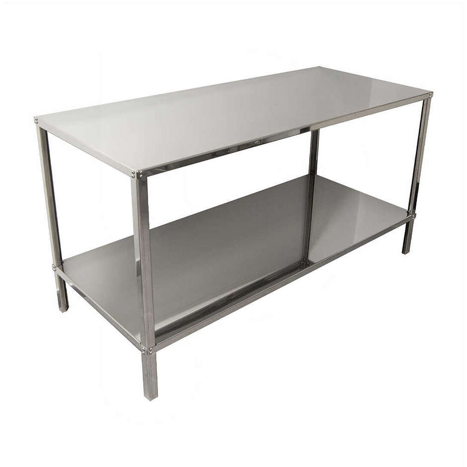 Tavolo acciaio Inox con ripiano 1200 x 700 mm