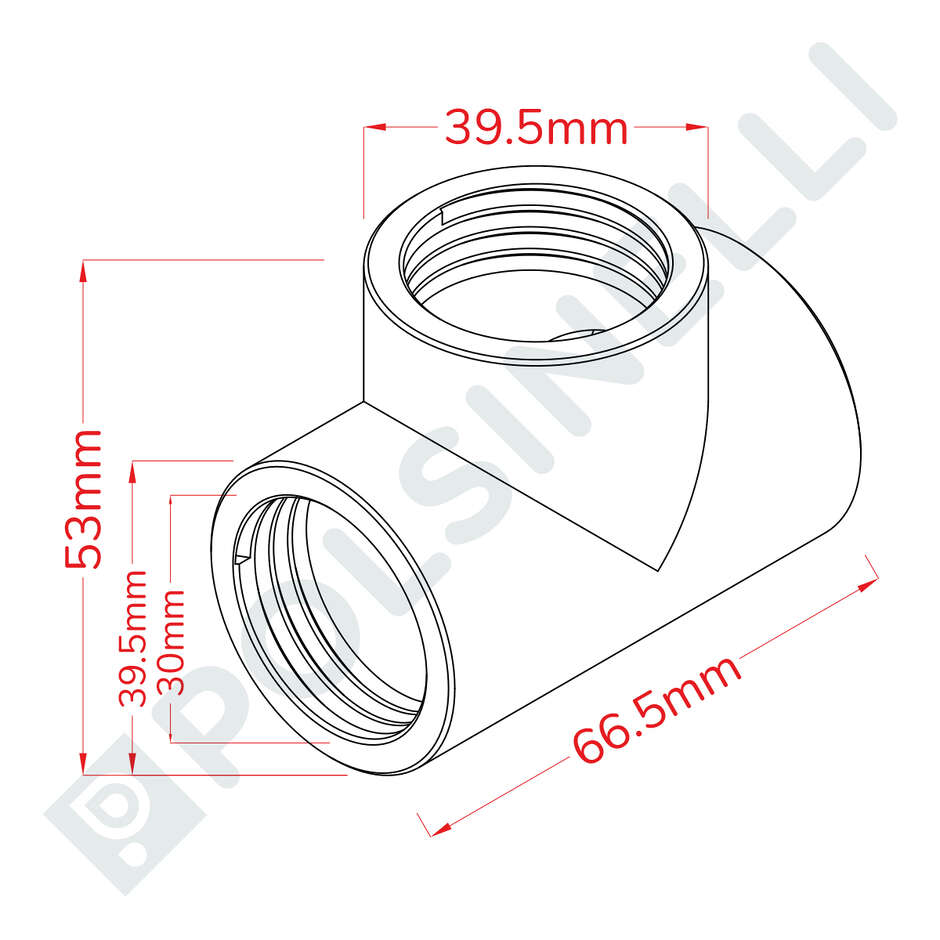 Tee 1" F acero inoxidable