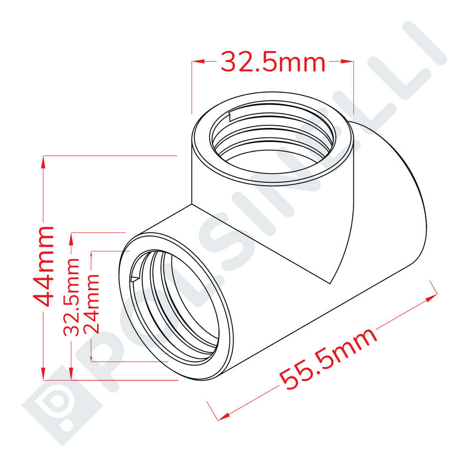 Tee en acier inoxydable 3/4" F