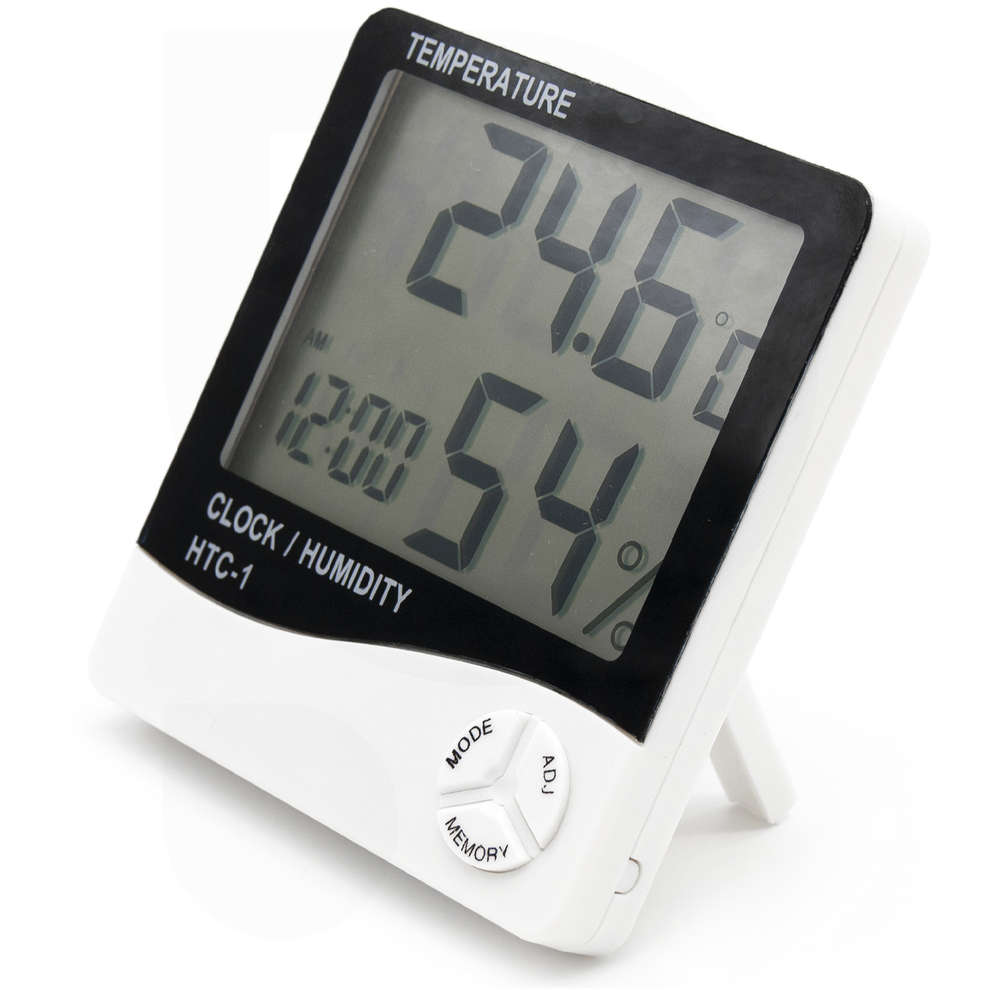Termómetro-higrómetro digital con reloj 