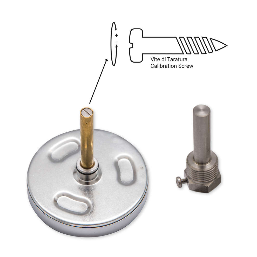 Thermometer mit Cockpit aus Edelstahl AISI 304 - 65 mm