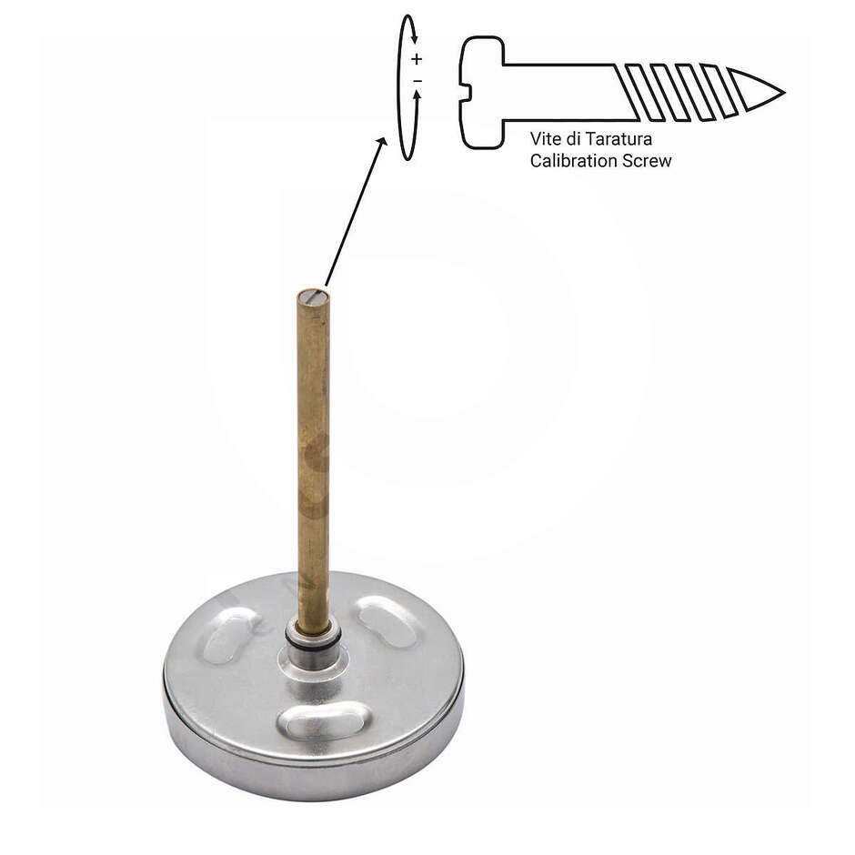 Thermomètre long avec doigt de gant inox AISI 304 - 115 mm