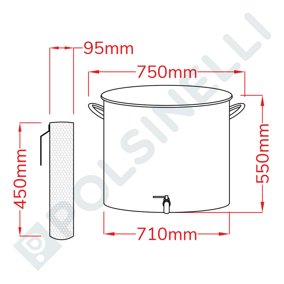 Tinaja de acero inox 200 L