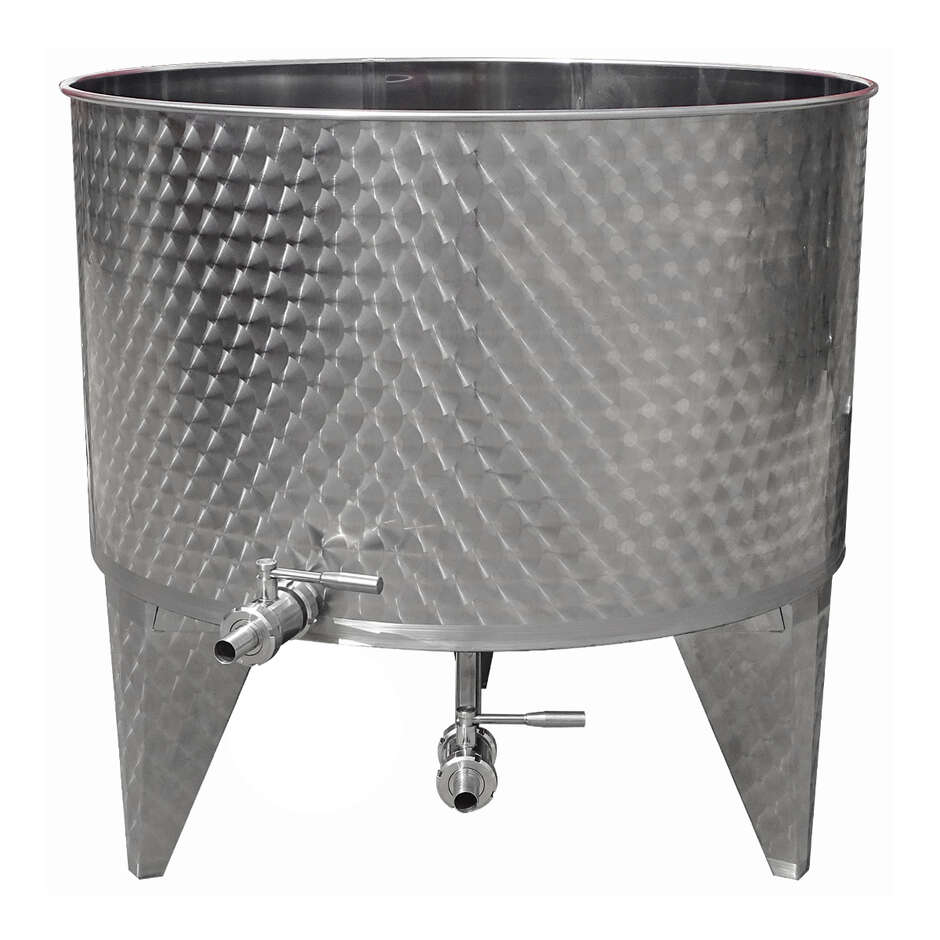 Tinaja de acero inox 500 L con fondo Conico 10°