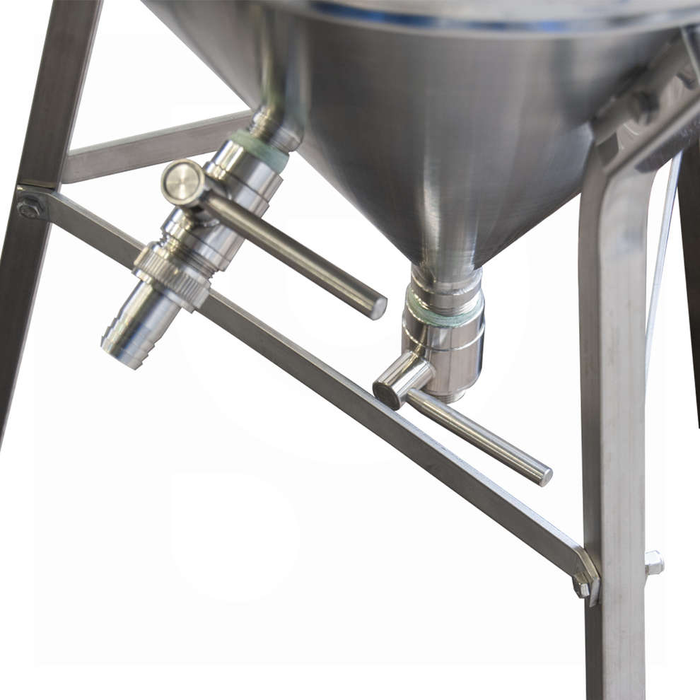 Tino di miscelazione inox CONICO 60° motorizzato 100 L