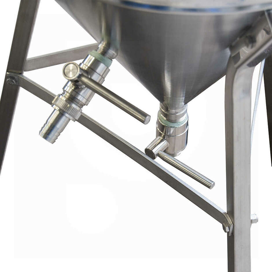 Tino di miscelazione inox CONICO 60° motorizzato 50 L con inverter