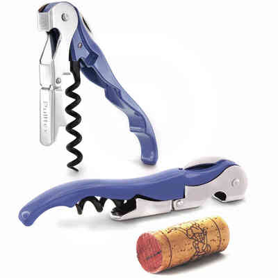 Tire-bouchon Pulltap's Colour bleu avec étui en cuir