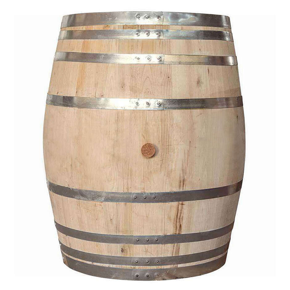 Tonneau en châtaignier 300 L avec trappe de vidange