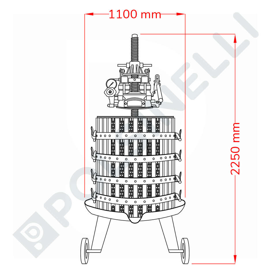 Torchio idraulico gabbia Inox 80
