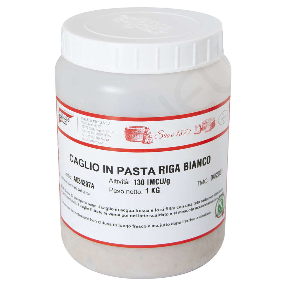 Caglio in pasta tradizionale Riga bianco saporito imcu 130 (1 kg)