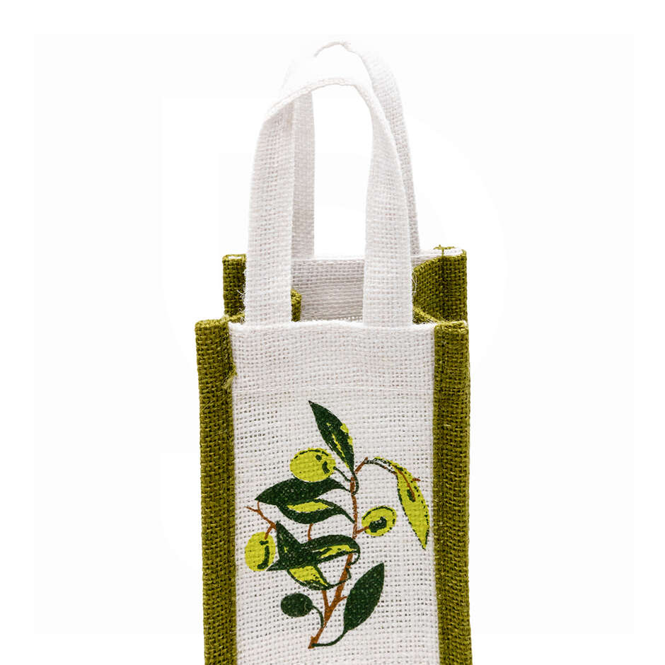 Tragetasche1 Platz Jute  Olivenzweig (St. 5)