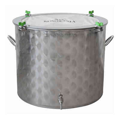Troll - Fermentador ancho de acero inoxidable para Kombucha de 50 litros con manillas
