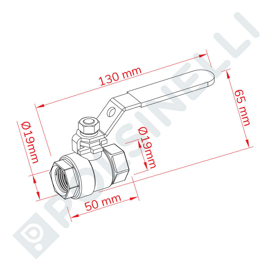 Valvola a sfera Inox 1/2" F/F