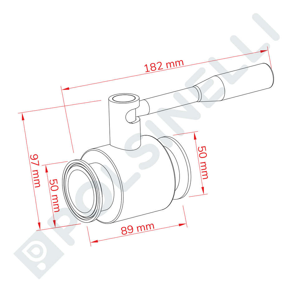 Valvola a sfera Inox  CLAMP 1"1/2 DN32