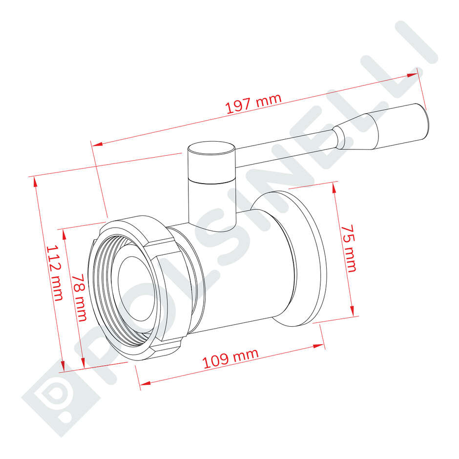 Válvula de esfera de acero inoxidable  DIN 40 M x GA 50