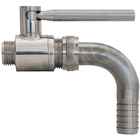 Válvula de esfera inox 1/2" x 3/4" M/M con espiga para manguera curvo