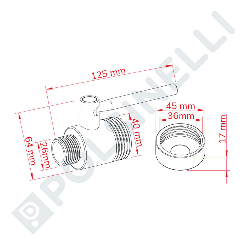 Válvula de esfera Inox 3/4" enológico 30