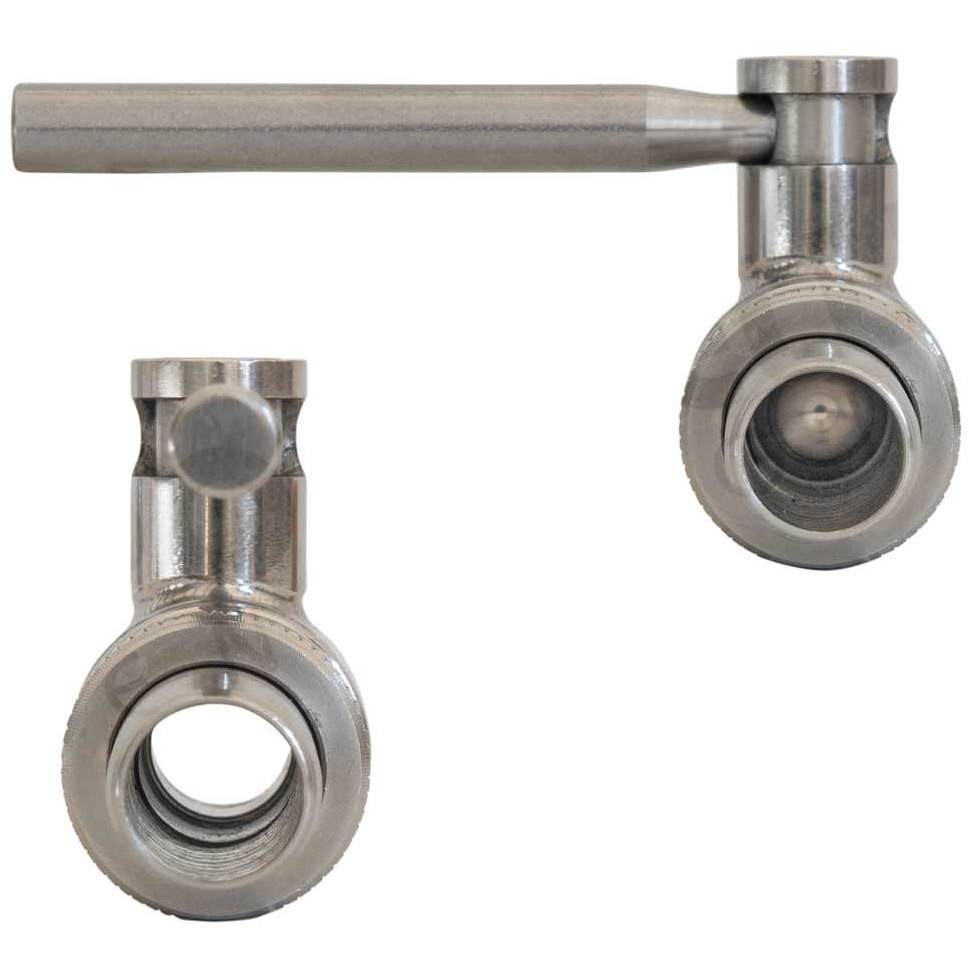 Vanne à boule Inox 1/2" M x 3/4" M avec embout cannellé