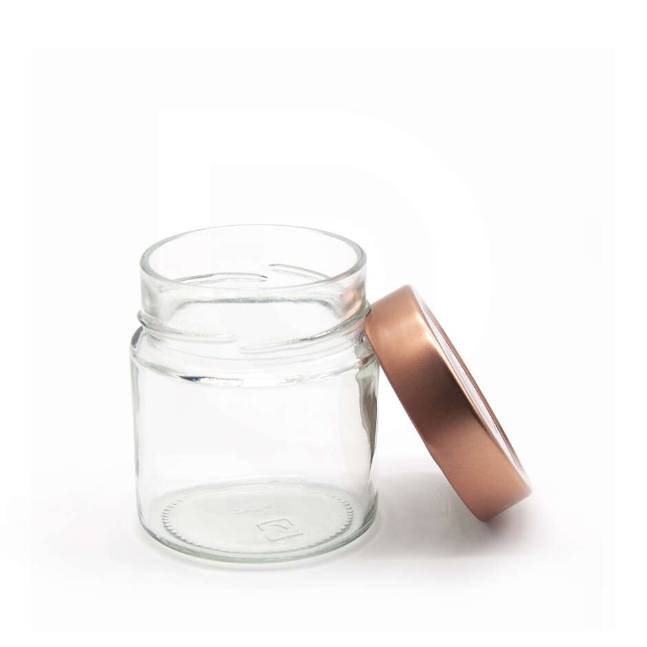 Glass jar ERGO 156 ml with high flip Cap copper (24 pieces)
