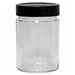 Vasetto in vetro ERGO 314 mL con tappo alto nero (24 pezzi)