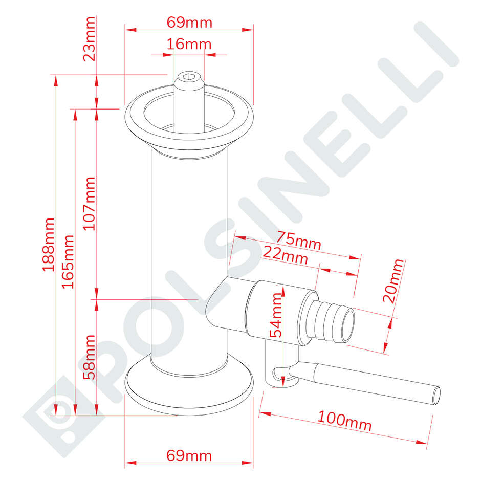 Venturi GA40 tube with porous candle