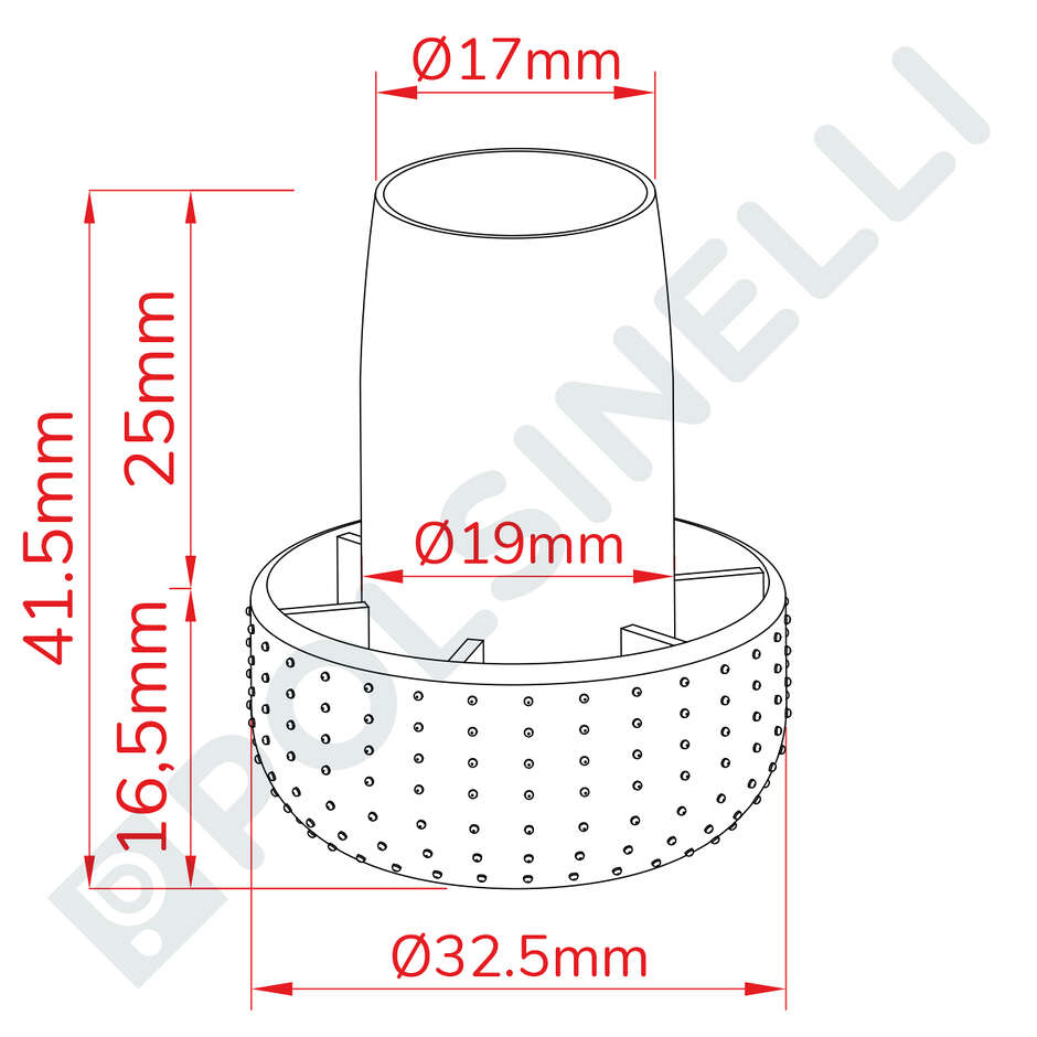 Verschluss mit Griff glatt braun