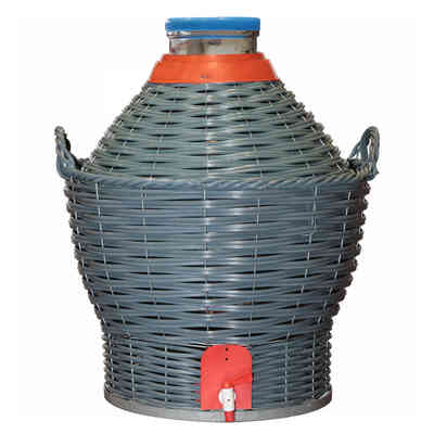 Vinaigrier en verre de 34 litres avec panier et robinet