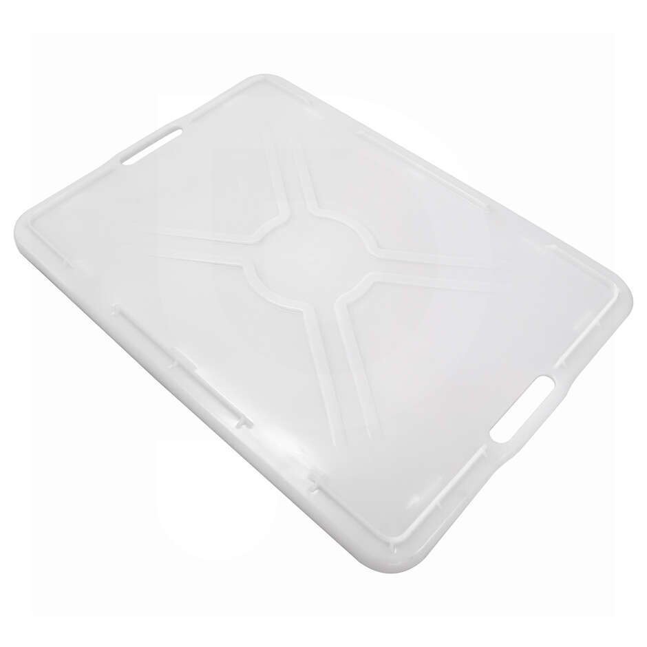 Weiße lebensmittelechte Polyethylenbox mit Deckel 65 L