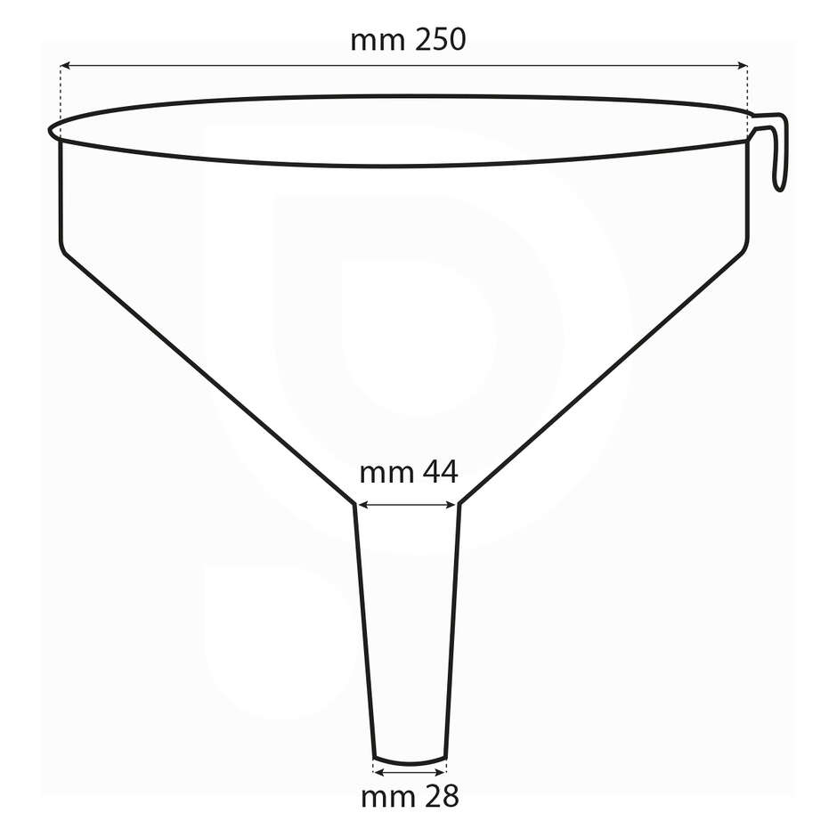 Weißer Kunststofftrichter Ø 25 mit Filter