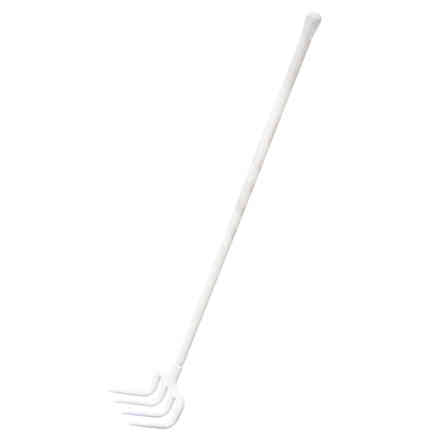 Weißer Lebensmittelrechen 130 cm mit Stiel