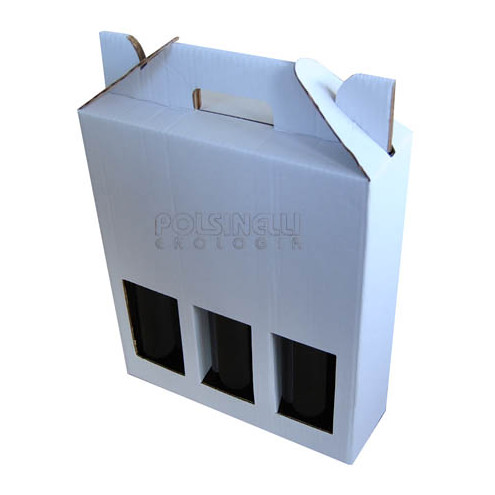 White carry wine box for 3 bottles (10 pieces)