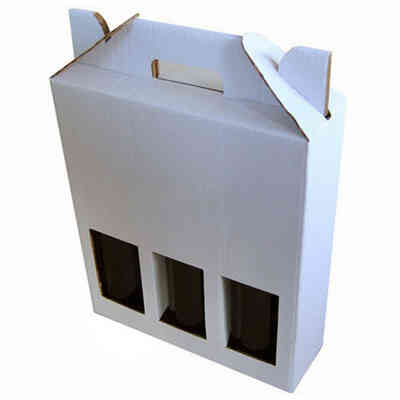 White carry wine box for 3 bottles (10 pieces)