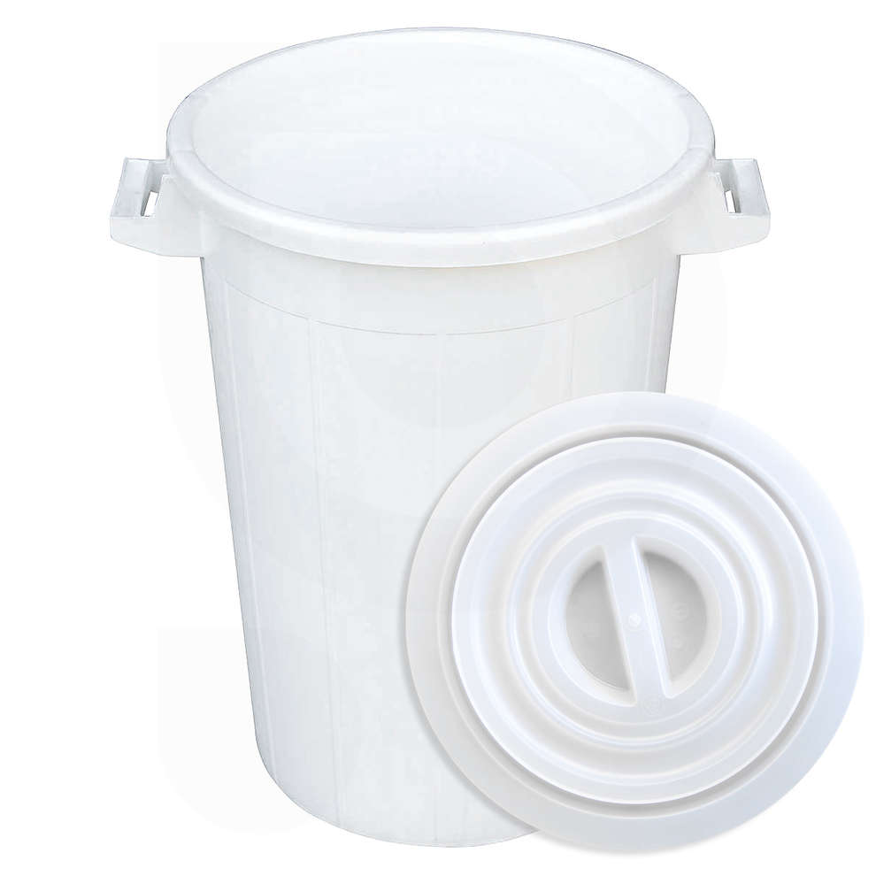 White food bin 75 L with lid