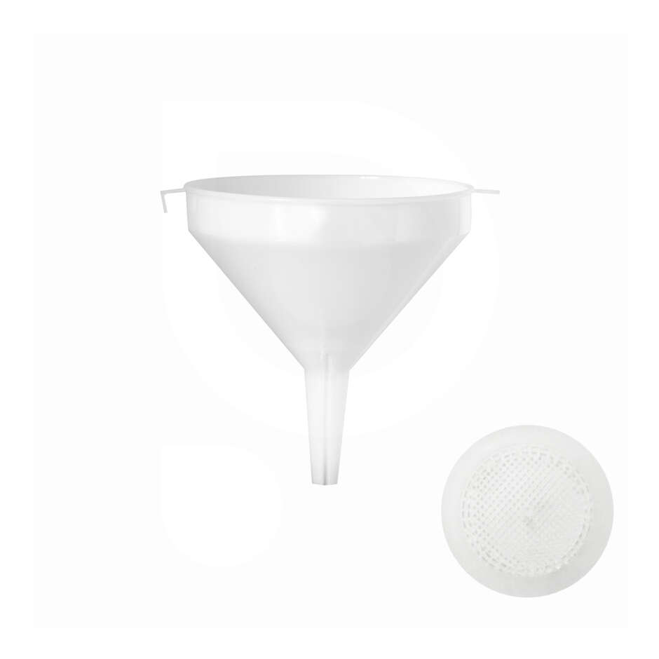 White plastic funnel Ø 18 with filter