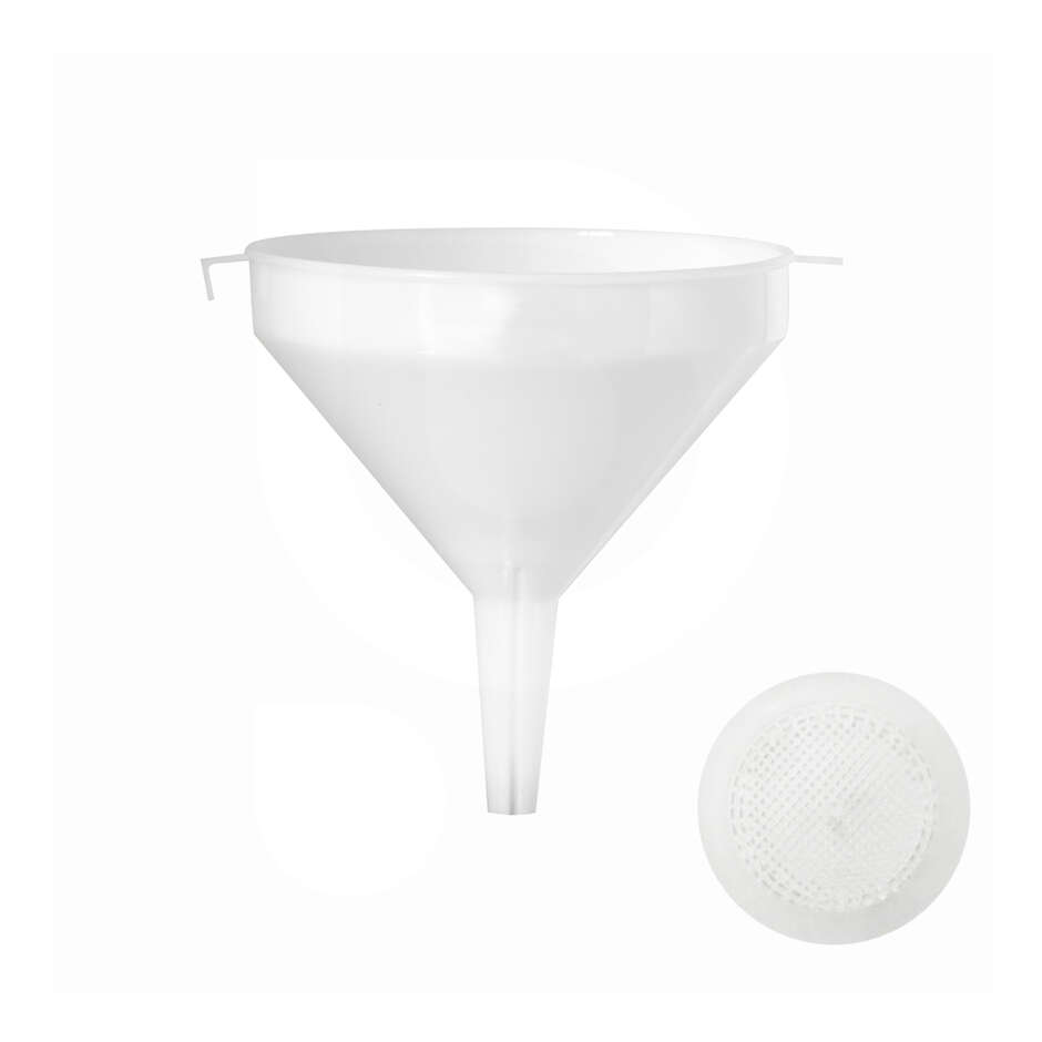 White plastic funnel Ø 21 with filter
