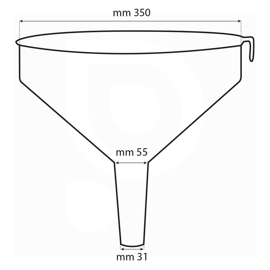White plastic funnel Ø 35 with filter
