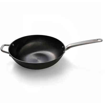 Wok Cast Iron Ø 34 cm - 5 L con manico inox