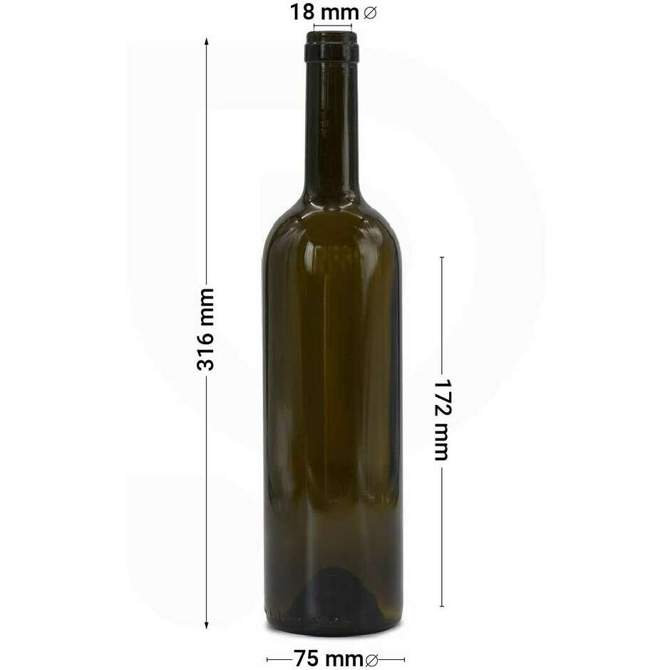 Бутылка европейского бордо, низкая бутылка, 750 мл, uvag (20 штук)