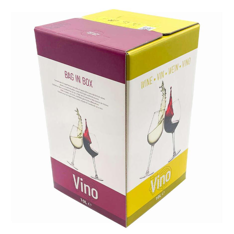 Вино в пакете Bag in Box, 10 л, 10 штук.