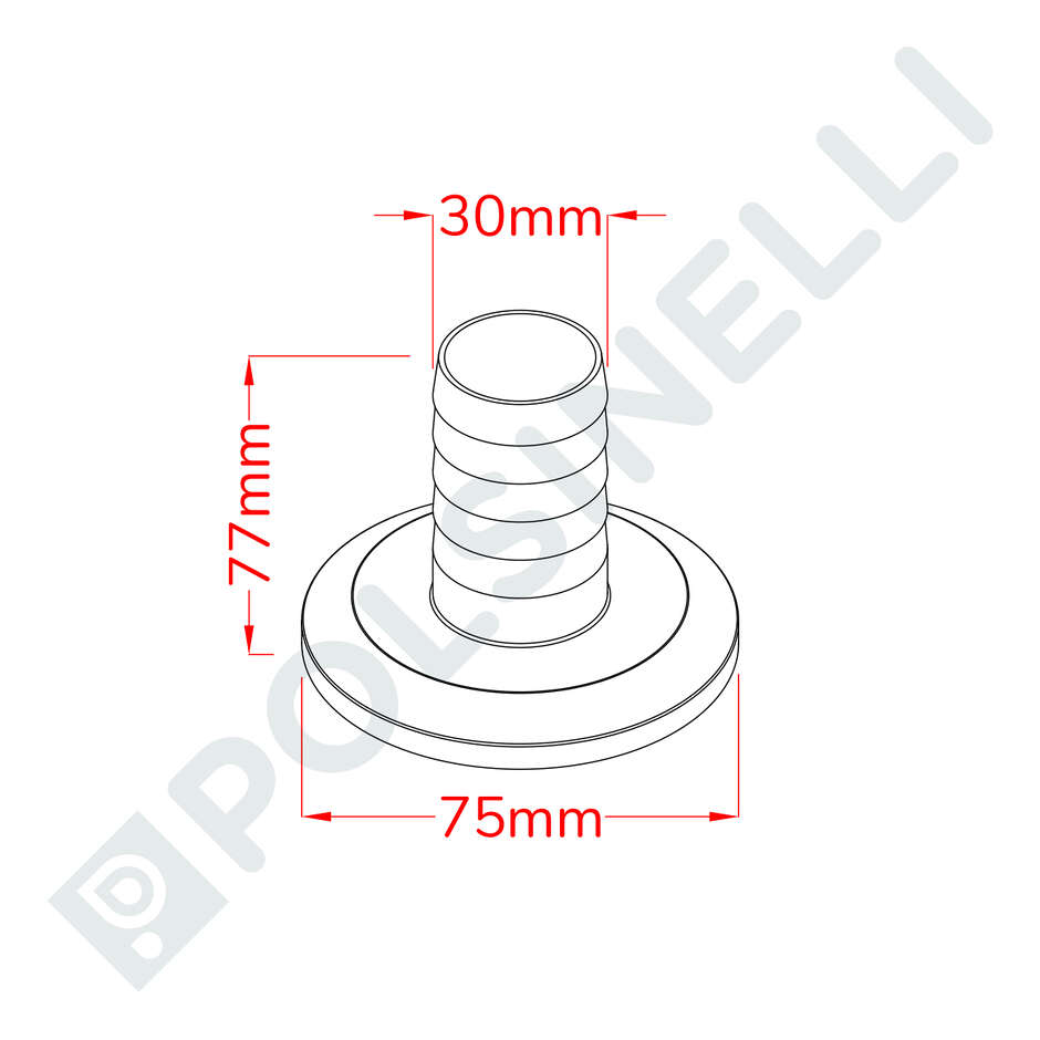 Держатель шланга Garolla 50 PG 30 из нержавеющей стали